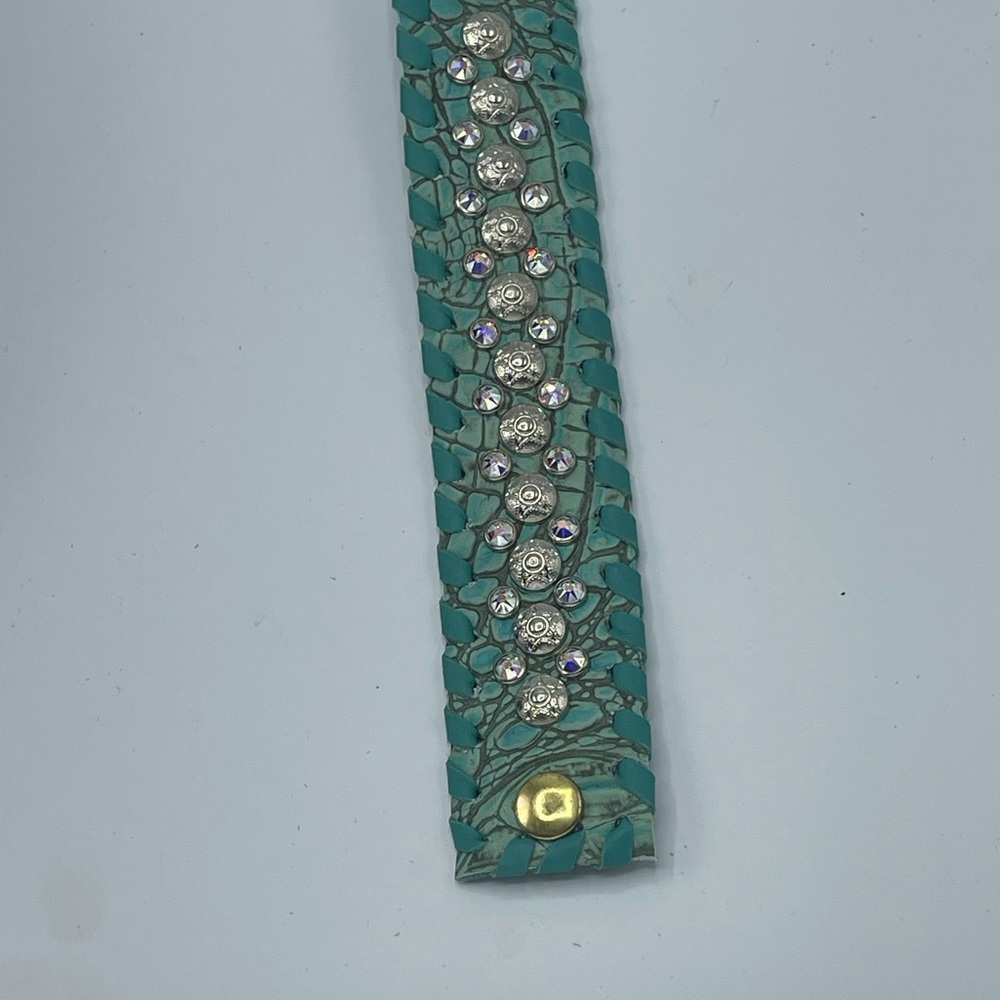 Kurtmen Turquoise leather and stud/stone Bracelet